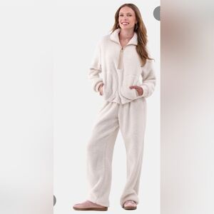 No Boundaries Plush Sherpa Zip-Up Jacket in Cream and Tan